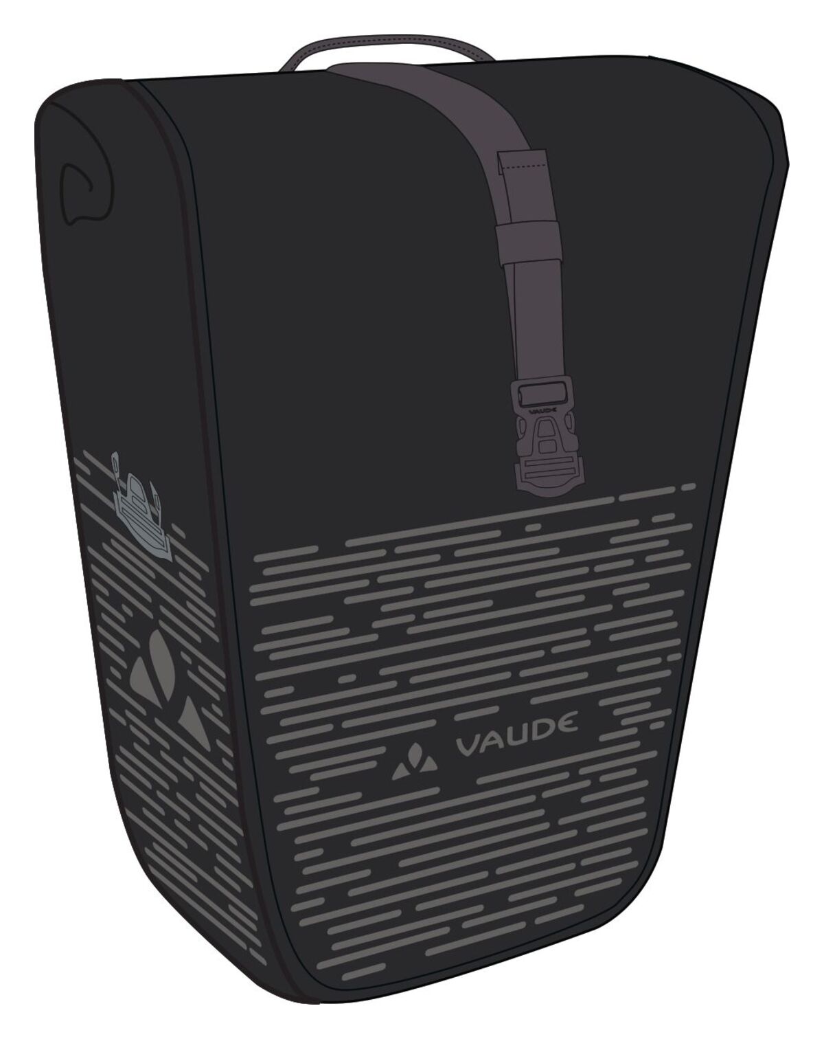 VAUDE Aqua Back Luminum II Hinterradtasche schwarz