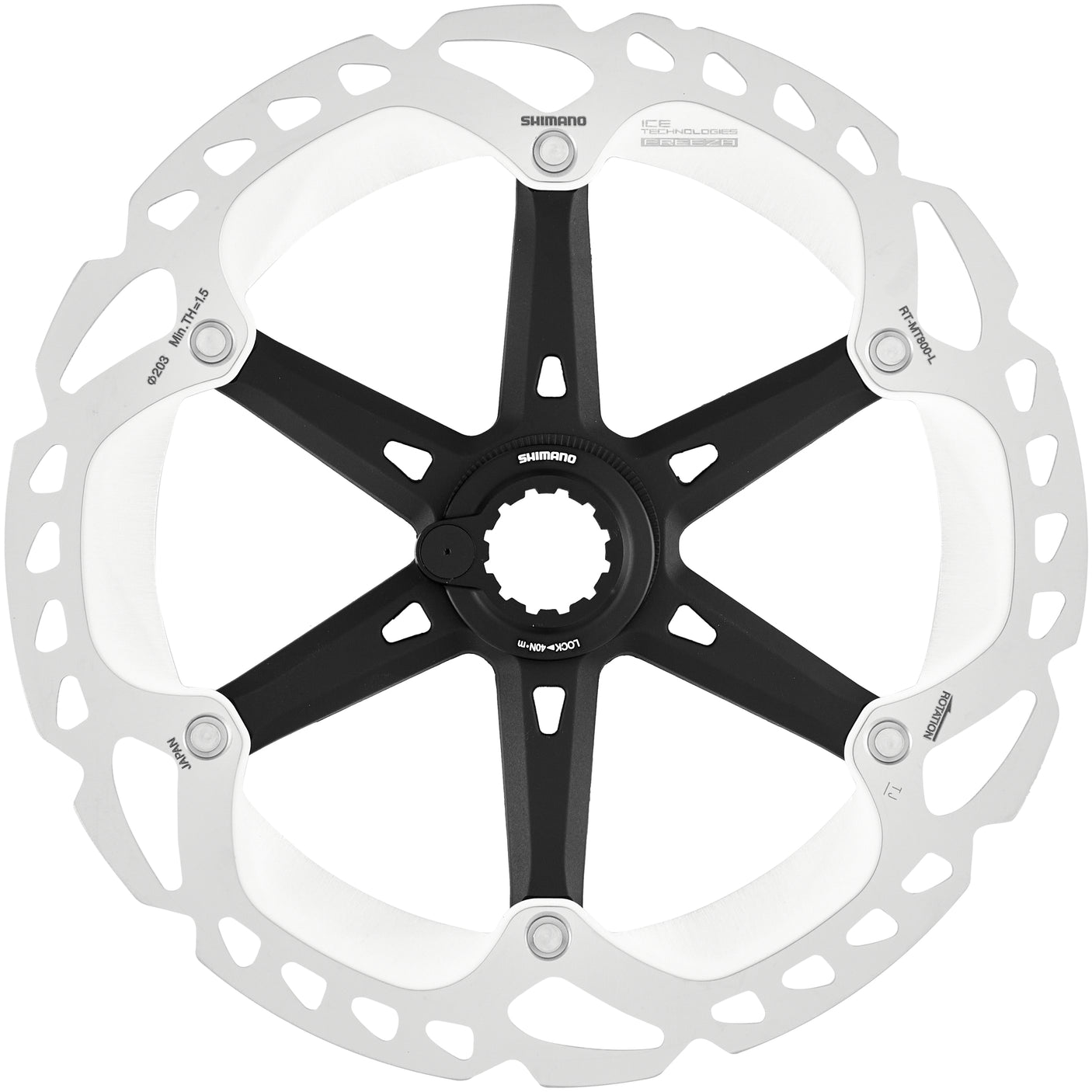 Shimano RT-MT800 Bremsscheibe CL mit Magnetischem Verschlussring 203mm