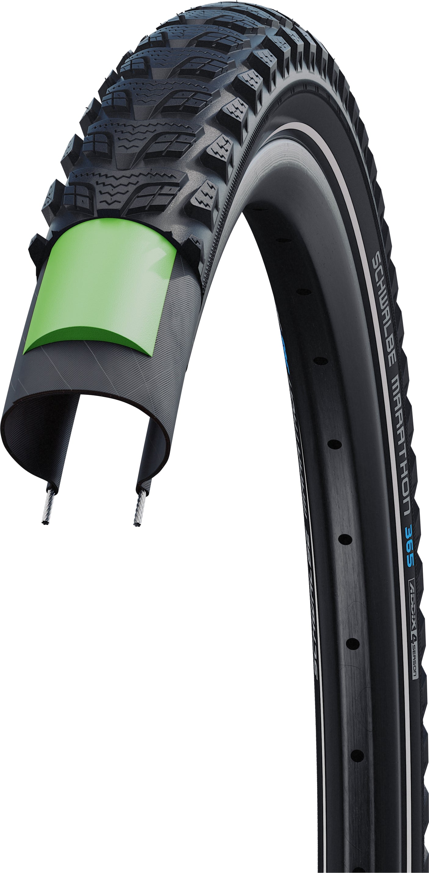 Schwalbe Marathon 365 Performance Drahtreifen 20x1.50" GreenGuard Reflex schwarz