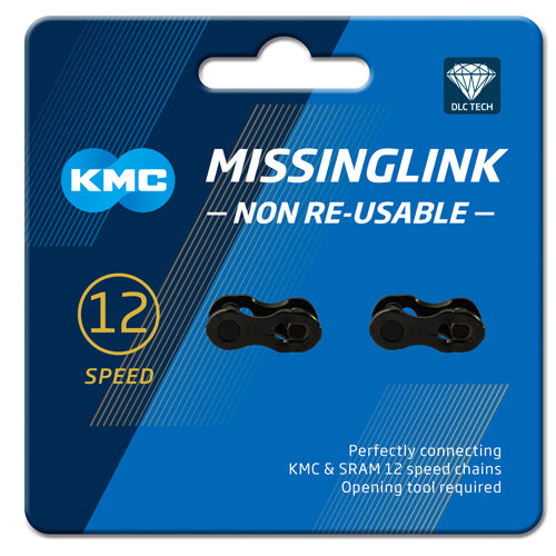 KMC 12NR DLC Missing Link Kettenverschlussglied 2-Set 12-fach schwarz