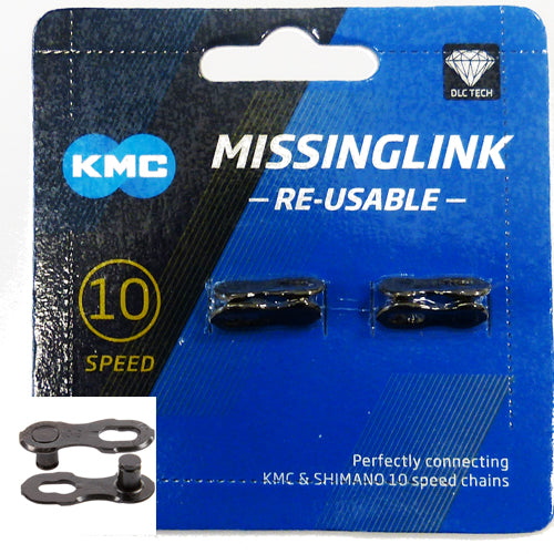 KMC CL-559 DLC Missing Link Kettenverschlussglied 2-Set Shimano/SRAM/KMC 10-fach schwarz