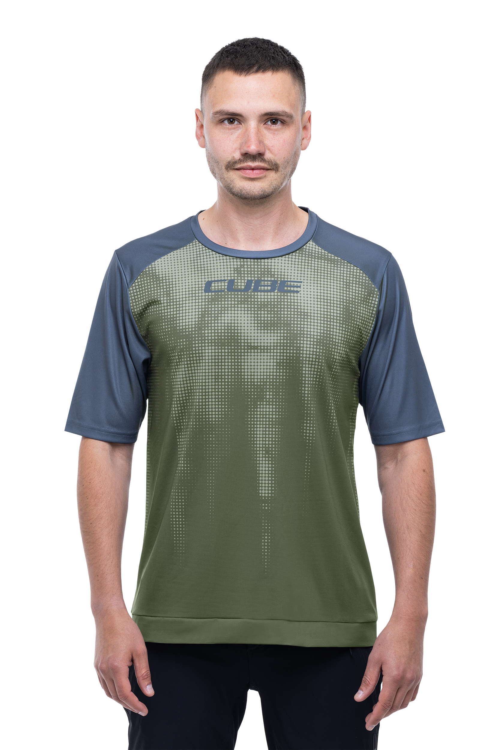 CUBE ATX Rundhalstrikot TM kurzarm olive´n´grey Herren