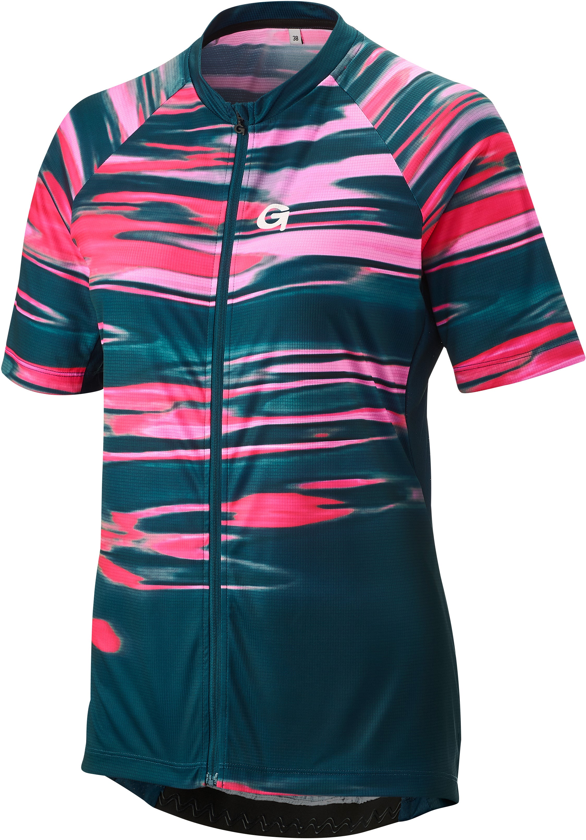 Gonso Copedello Kurzarm Full-Zip Fahrradtrikot Damen petrol/pink