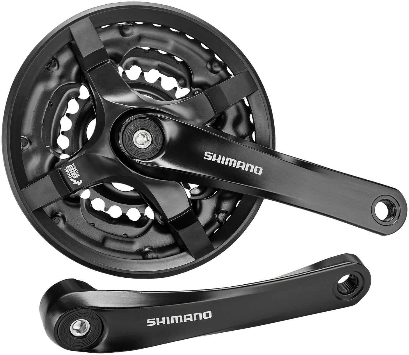 Shimano FC-TY501 Kurbelgarnitur 6/7/8-fach 42-34-24 Zähne mit Kettenschutzring schwarz