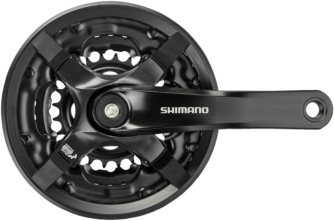 Shimano FC-TY501 Kurbelgarnitur 6/7/8-fach 42-34-24 Zähne mit Kettenschutzring schwarz