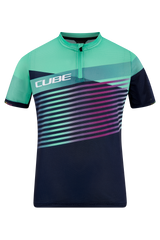 CUBE TEAMLINE Trikot ROOKIE kurzarm blue´n´mint